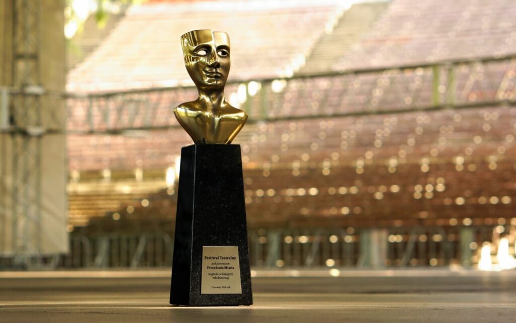 STATUETKA TEATRALNA MASKA O DWÓCH TWARZACH